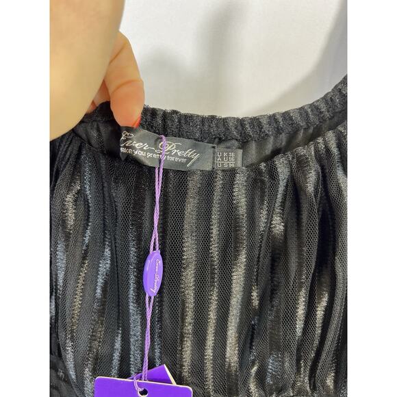 NWT Ever -Pretty Babydoll Victorian Dress Womens 14 Black Ruffle Whimsigoth - Picture 9 of 12